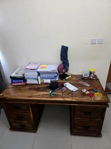 Solid Wood Office Desk - Rustic Finish