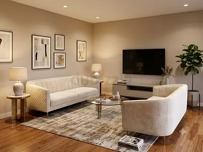 Beige Modern 3+2Seater Sofa and Matching Loveseat Set in Excellent Condition