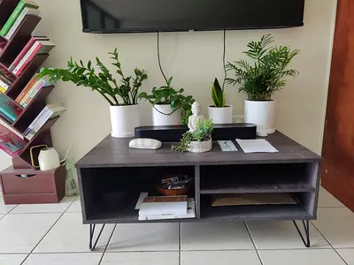 Modern TV Console/Coffee Table with Durable Wood Construction - Scratch  Stain Resistant