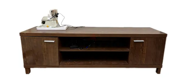 Solid Wood TV Unit / Entertainment Cabinet - Dark Brown, Good Conditioner