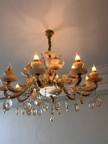 Golden Chandeliers light living room elegant classic design