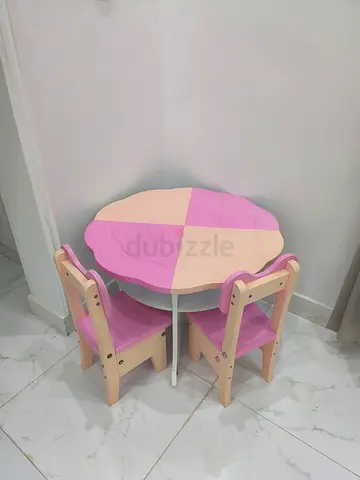 Kids Play Area Furniture Set | Solid Wood Table, Chairs  Whiteboard | Good Condition