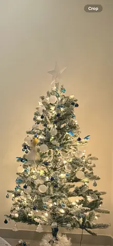 Pre-decorated 6ft Flocked Artificial Christmas Tree with Lights and Ornaments