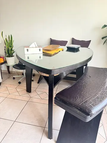 Bar Height dining table with 2 bench