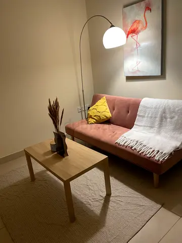 Modern Pink Velvet Three Seater Sofa Bed