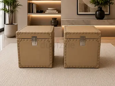 Marina Home Leather Storage Nightstands