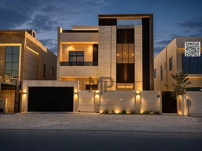 Luxury villa for sale in a prestigious compound in one of Ajman's most desirable areas | Internal elevator + O General air conditioning | Modern desig