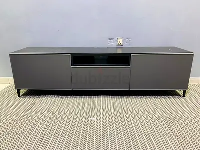 Modern grey TV cabinet / media console - low profile