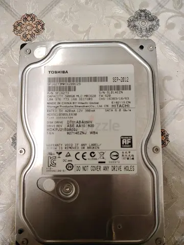 Toshiba 3.5 SATA Hard Drive 500GB (used)