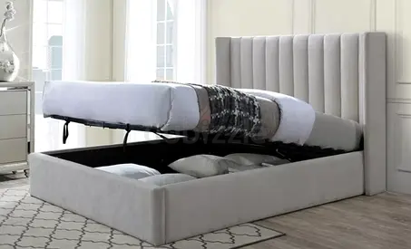 Hydraulic storage Queen-size bed with memory foam mattress. Excellent condition.