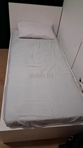 Ikea Single white bed frame with Ikea Mattres  – good condition