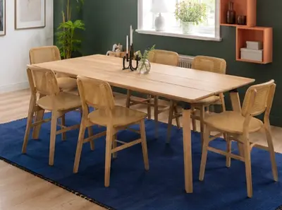 Solid Wood Dining Table - Light Oak