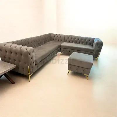 Brand New Comfortable Sofa Set with Thick Foam Cushions and Strong Wooden Frame Construction