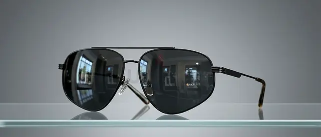 Mens Aviator Sunglasses - Dark Lens, Metal Frame