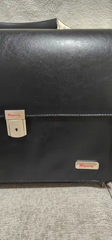 Regency Black Faux Leather Briefcase