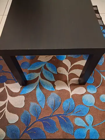 Dark wood square side table / bedside nightstand - good condition