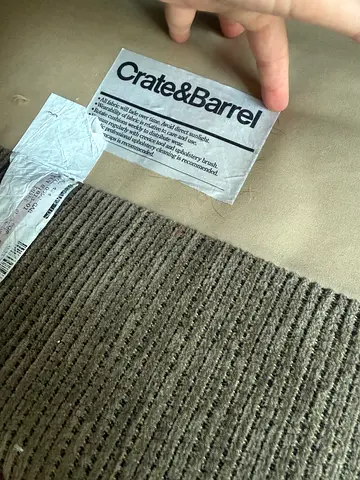 Crate and Barrel Grey Fabric Upholstered Sofa