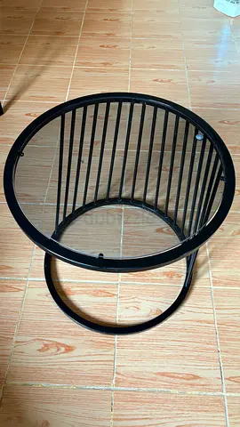 Round glass side table