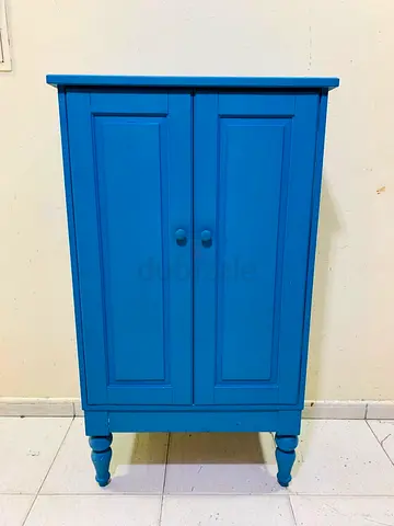 Small Blue Wooden Cabinet / Cupboard - Good Condition