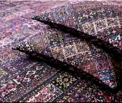 Bedsheets Antique design Handmade with patches, beads, thread Very heavy weight
