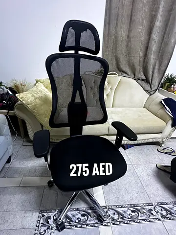 Ergonomic Mesh Office Chair with Headrest - Good Condition (275 AED)