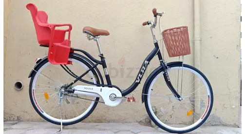 Cruiser bike +baby seat free delivery high quality brand new assembled with basket and soft seat