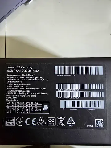 Xiaomi 12 Pro Gray 8GB RAM 256GB ROM