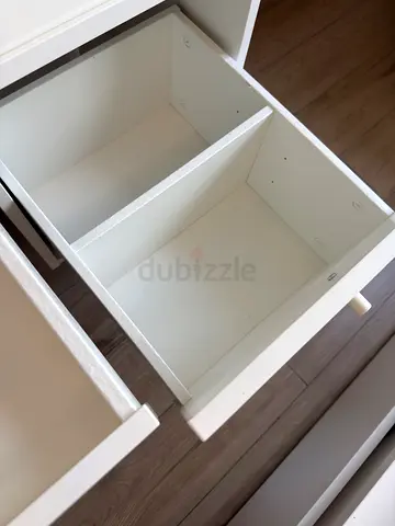 White 3-Drawer Bedside Cabinet / Nightstand - Good Condition