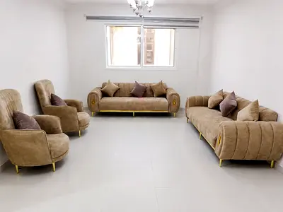 Spacious 7-Seater Corner Sofa Set with Accent Pillows for Modern Homes