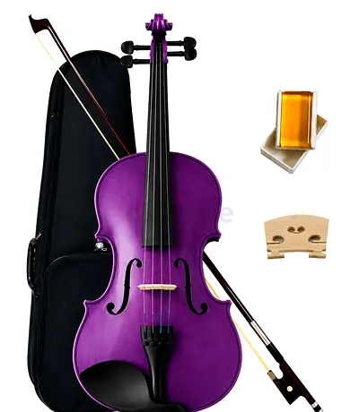 Glossy Purple Finish Handmade 4/4 Full Size Acoustic Violin – Premium Indian Maple Wood Violin
