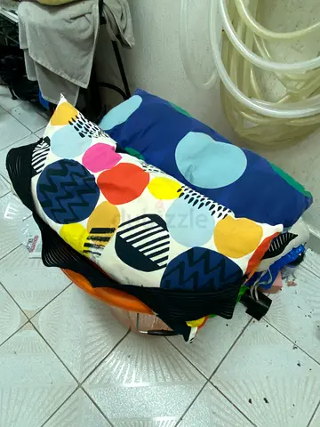 Set of 2 decorative throw pillows - colorful geometric design