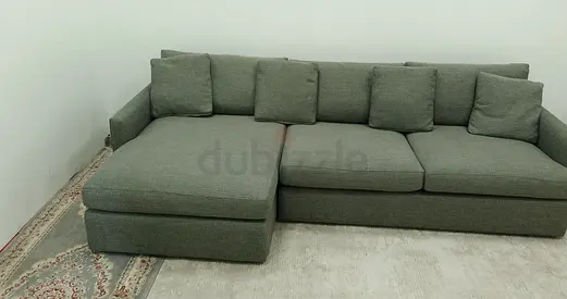 Four seater crate and barrel lounge Deep lshape sofa