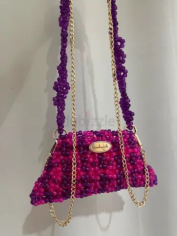 Handmade floral beaded bag