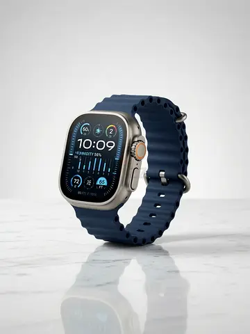 Apple Watch Ultra-style GPS Smartwatch with Blue Silicone Strap - Good Condition