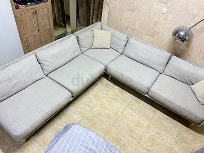 Crate and barrel  L-shaped 6-seater fabric corner sofa very , good condition
