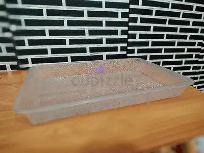 MOVING OUT SALE: Clear Textured Glass Serving Tray - Rectangular