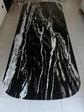 Dining table with a genuine stone tabletop - 240 X 100 X 77 cm