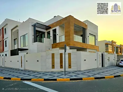 فرصه فيلا زاويه بمساحه كبيره  للايجار بالحليو2 عجمان