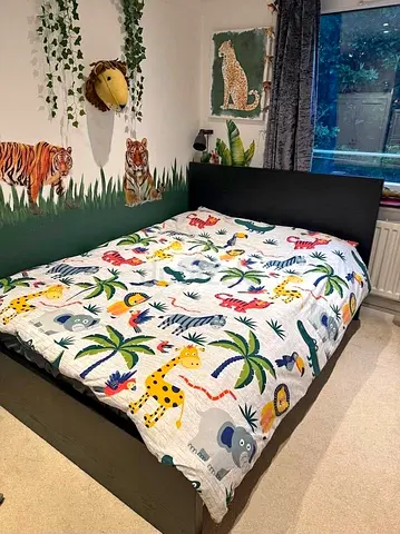 IKEA  Queen Size Bed + 2 Storage Drawers + Mattress