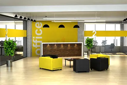 Ineffable Custom Reception Area Furniture Set  Feature Wall Fitout