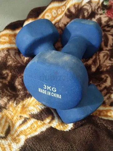 Pair of 3kg Neoprene Dumbbells (Blue) - Good Condition