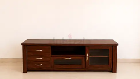 Solid Wood TV Unit / Entertainment Console – Excellent Condition