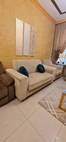 Light beige 6-seater sofa in good condition