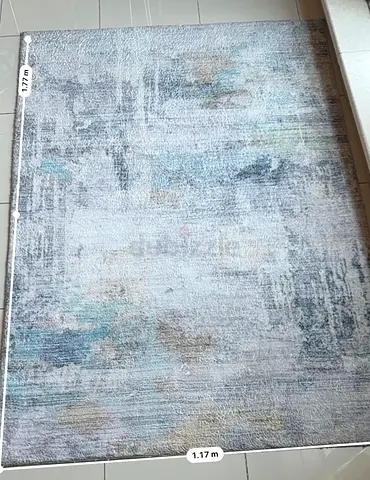 Used modern abstract rug 1.17 x 1.77 m - neutral tones