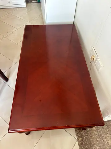 Solid Wood Rectangular Dining Table - Dark Cherry Finish