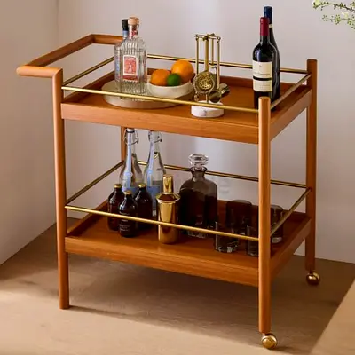 WEST ELM Mid-century modern bar cart drinks trolley
