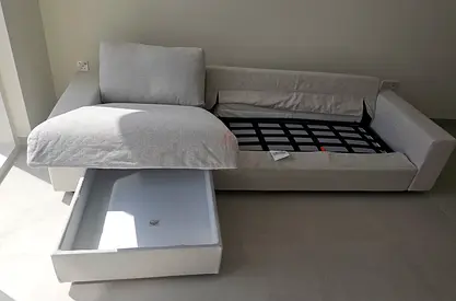 Vimle L shape sofa bed with mattress