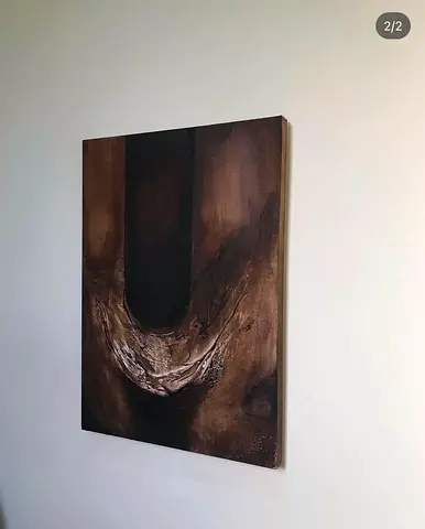 Abstract Brown and Black Canvas Painting handmade