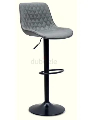 Modern Height Adjustable Chair , Bar Chair , Bar Stool Set Leather Padded Stool Black/Silver1