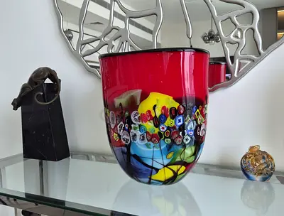 Murano Millefiori Vintage Glass Vase (Large Size)